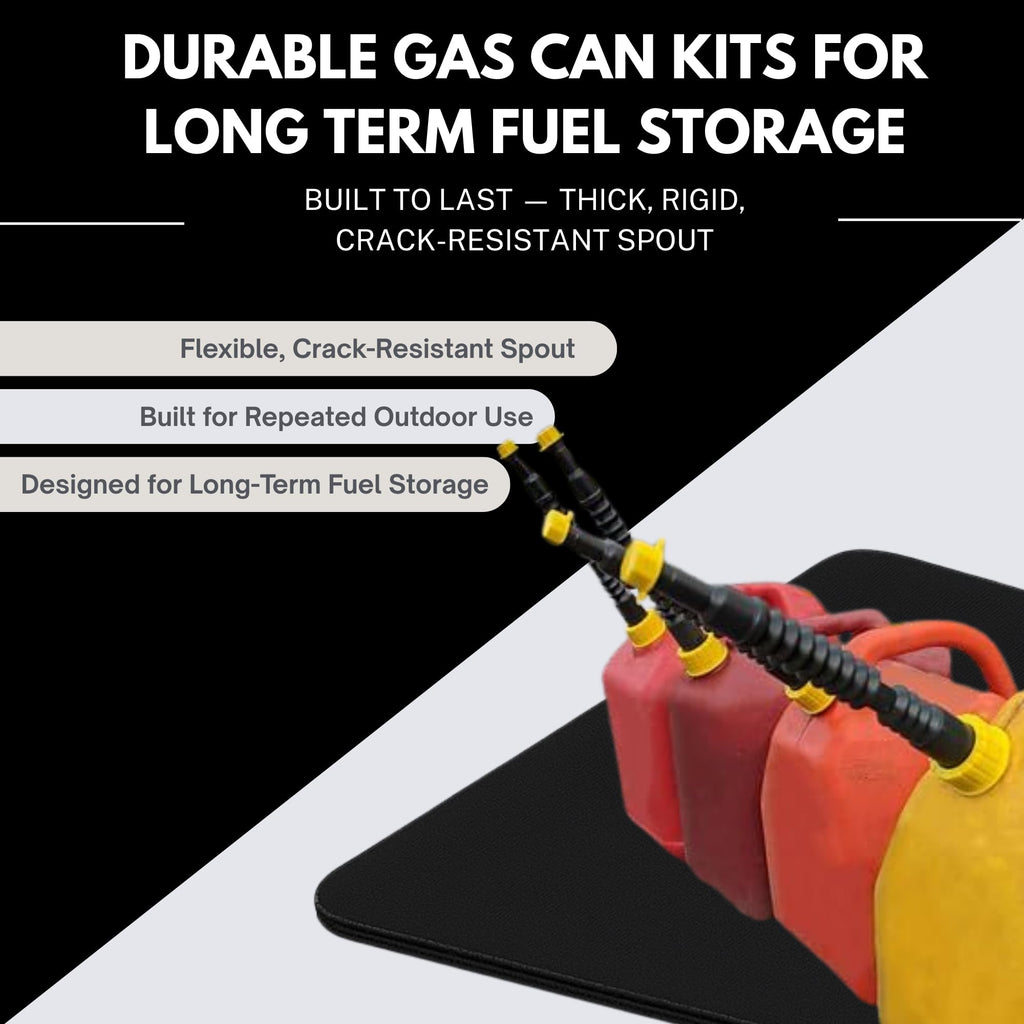 Mr. Yellow Cap Flexible Gas Can Spout Replacement Kit - UPGRADED Anti-Spill Gas Can Nozzle Replacement Fits 1 to 5 Gallo