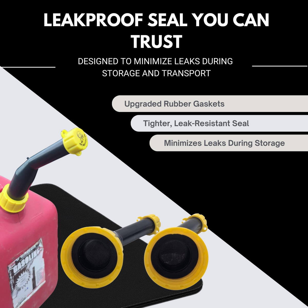 Mr Yellow Cap Gas Can Spout Replacement Kit - 2pack Universal Leakproof Angle Gas Can Nozzles Old Style & Vent Kit, Rigi