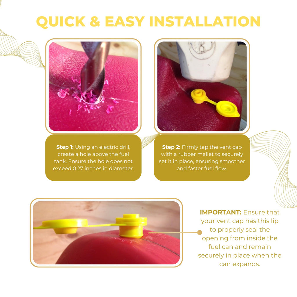Gas Can Vent Caps Replacement, 4 Pack for Plastic Gas Cans