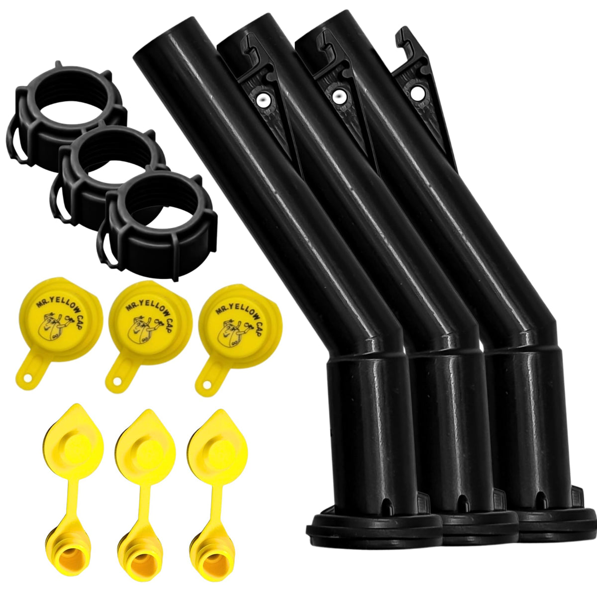 Mr. Yellow Cap 3-Pack, Gas Can Spout Replacement For Old Style Blitz Cans