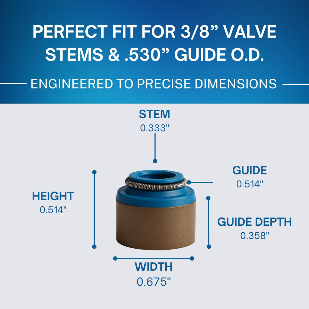 SSI 16pcs, Rubber Positive Valve Stem Seal - 3/8" Valve Stem and a .530"