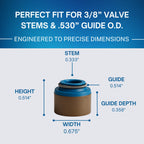 SSI 16pcs, Rubber Positive Valve Stem Seal - 3/8" Valve Stem and a .530"