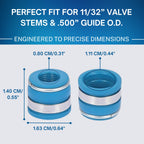 Street Sport Industries Rubber Positive Valve Stem Seal - Fits an 11/32" Valve Stem and a .500" Guide O.D., Valve Seals 