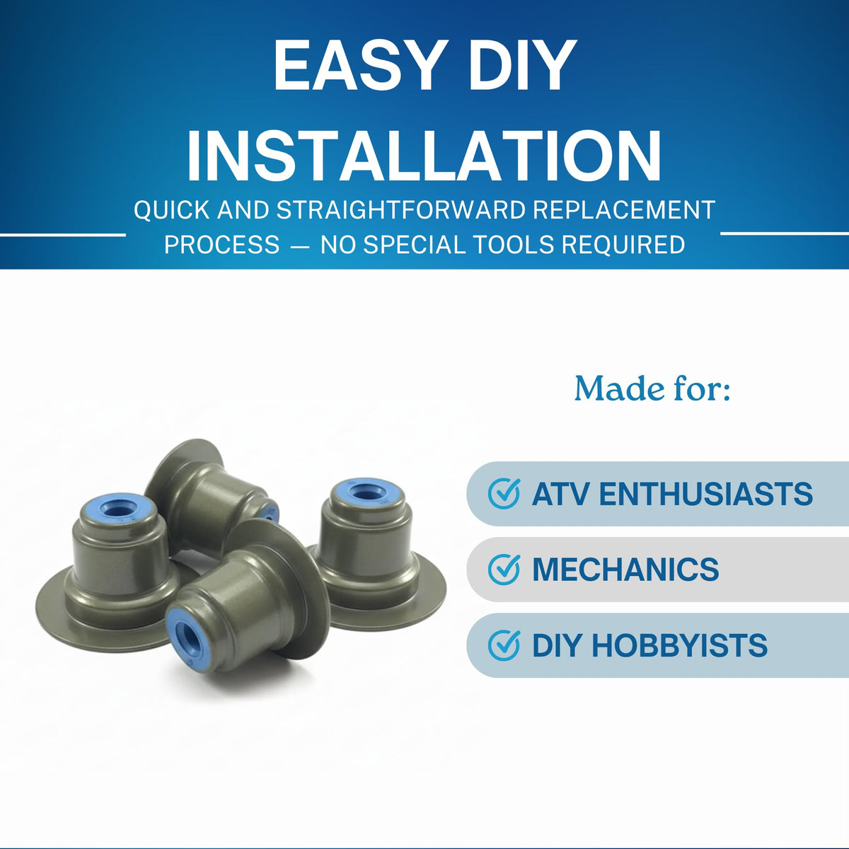 SSI Valve Stem Seal - 4pcs Top Hat Valve Stem Seal For Polaris Sportsman