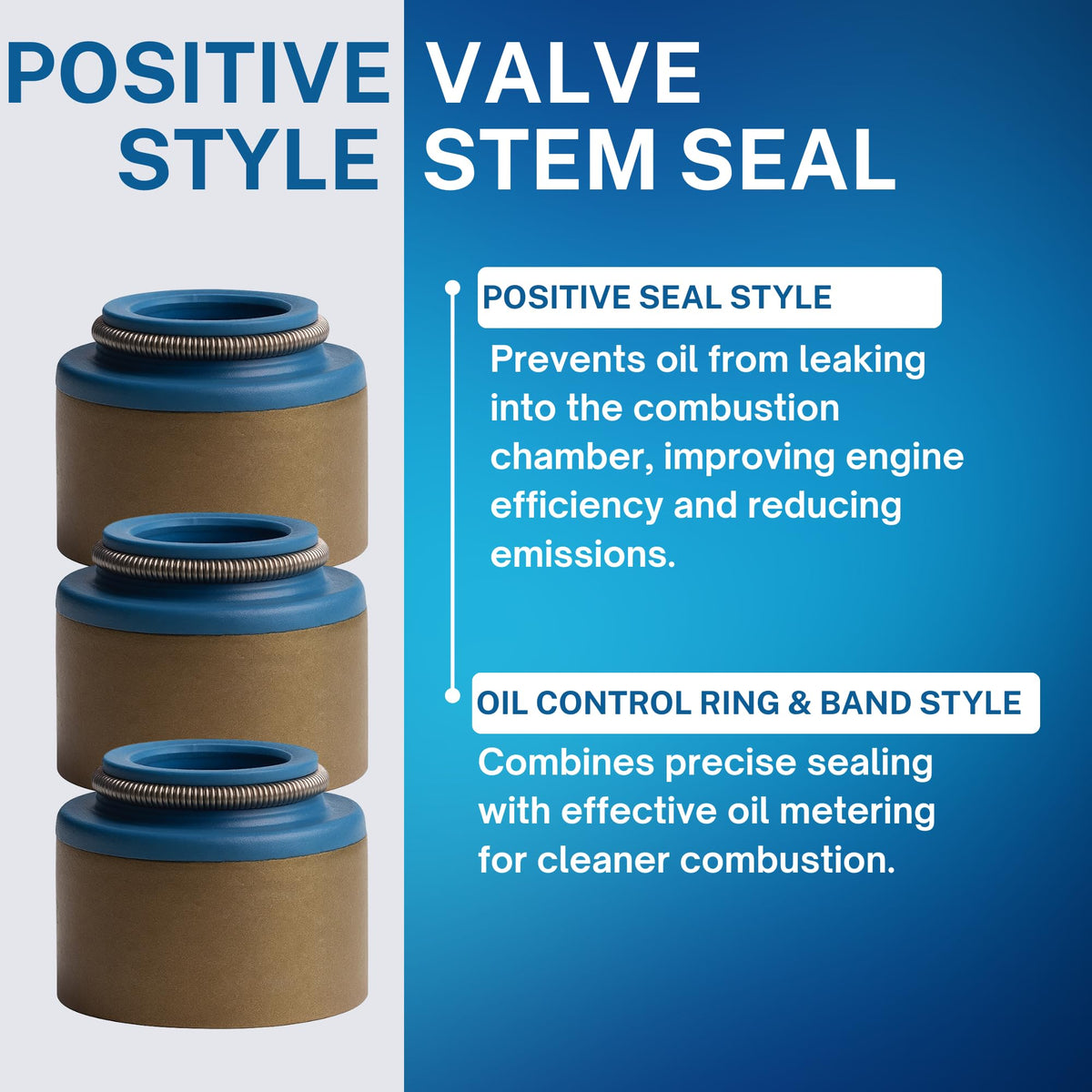 Street Sport Industries 16pcs Rubber Positive Valve Stem Seal - Fits an 11/32" Valve Stem and a .530" Guide O.D., Valve 