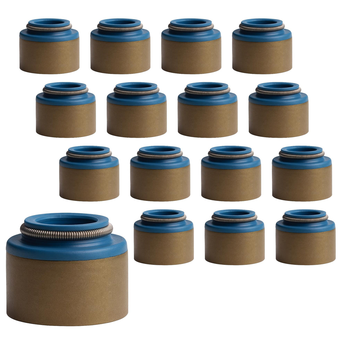 Street Sport Industries 16pcs Rubber Positive Valve Stem Seal - Fits an 11/32" Valve Stem and a .530" Guide O.D., Valve 
