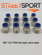 6BT 12V FKM hat style valve seals - ALL YEARS 89-98 - Set of 12 NEW!!
