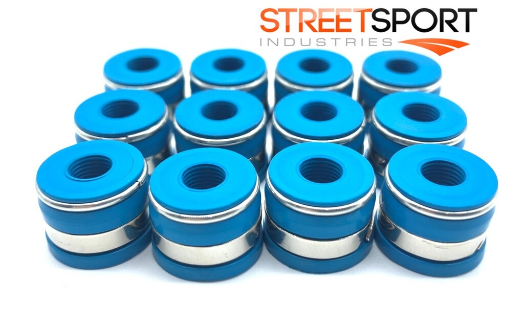 Valve Seals 8mm X .530" – FKM "Positive" Valve Stem Oil Seals – Set of 12 - New