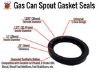 Mr. Yellow Cap Gas Can Spout Rubber Gaskets - Fits Blitz, Gott, Rubbermaid, Wedco, Scepter, Eagle