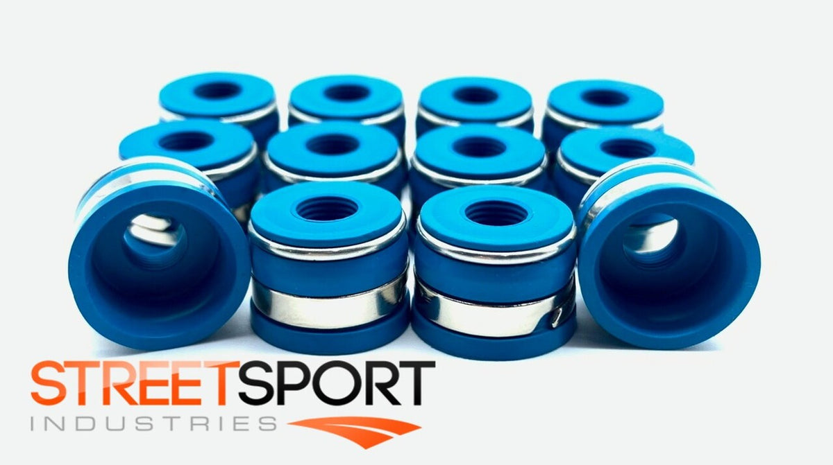 Valve Seals 8mm X .530" – FKM "Positive" Valve Stem Oil Seals – Set of 12 - New