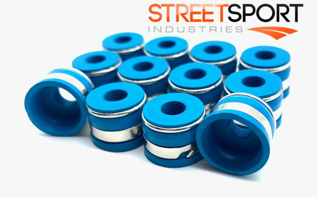 Valve Seals 8mm X .530" – FKM "Positive" Valve Stem Oil Seals – Set of 12 - New